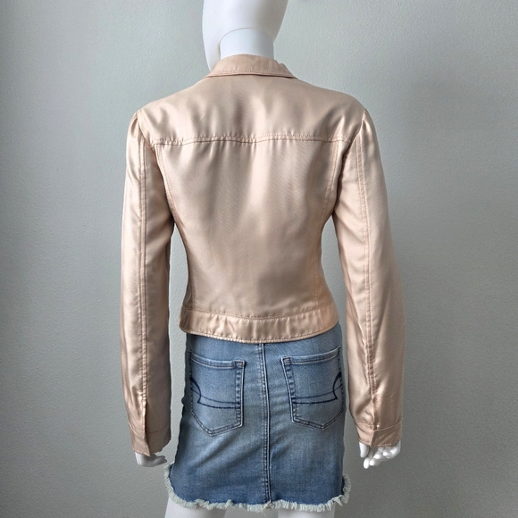 Prada Silk Jacket, Champagne With Soft Black Lining, Size Small 42 - Picture 4 of 16